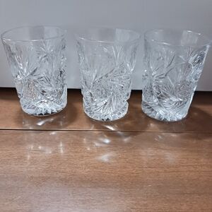 Barware glasses lot of 3 pointed star Crystal Drinkware